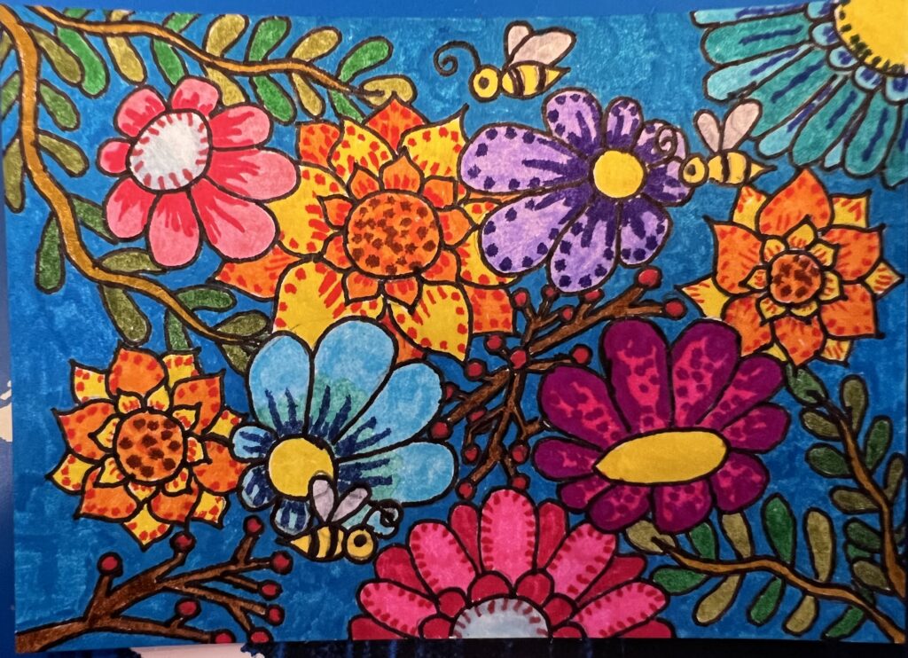 Mini original ink and Tombow markers