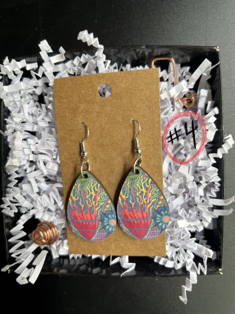 Limited edition handmade tear drop wood earrings 