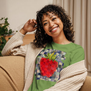 “Basketweave Strawberry” Women's Relaxed T-Shirt